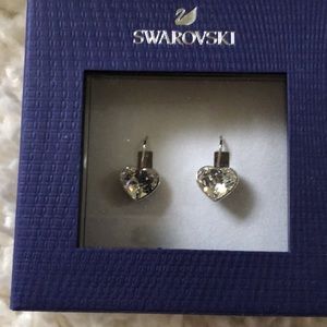 Swarovski Silver Heart Earrings NEW
